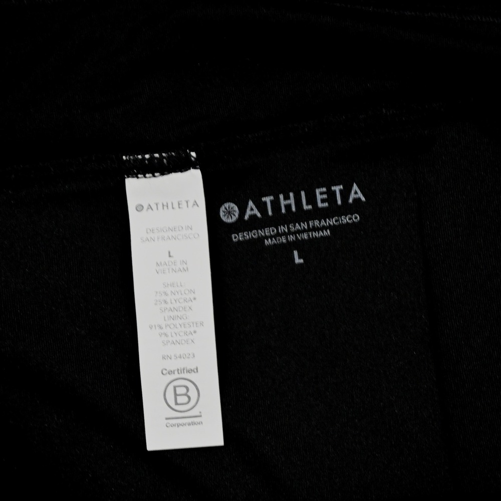 Athleta Sand Sprint Short Women L NEW High Rise Black Scrunch Side Tie Swim - Picture 3 of 6